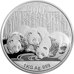 2013版熊猫金银纪念币1公斤圆形银质纪念币